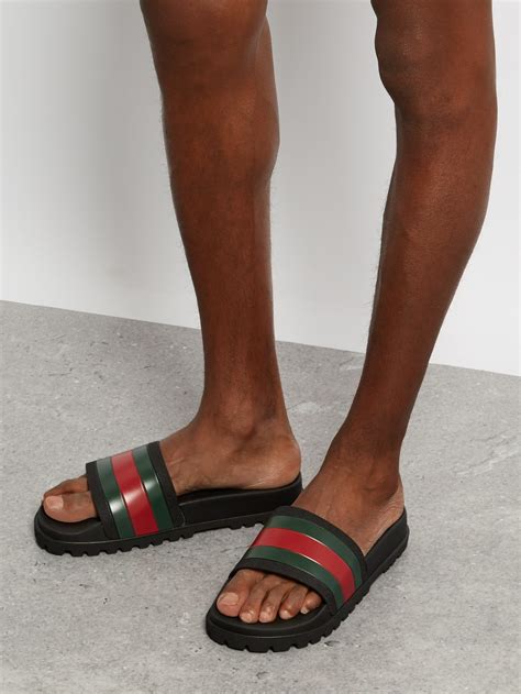 black Gucci slides men